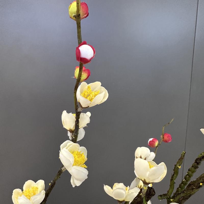 Plum Blossom Branch with Thick Stem - Chinese Style Winter Sweet for Living Room Decor and Landscaping