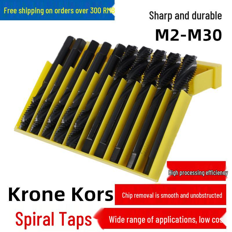 Nitriding Machine Spiral Flute Taps: Sizes M3, M4, M5, M6, M8, M10, M12