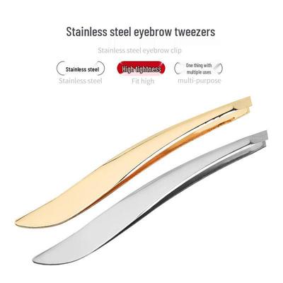 Stainless Steel Slanted Tip Eyebrow Tweezers - Fine Flat Tip Beauty Tool, Portable for Makeup.