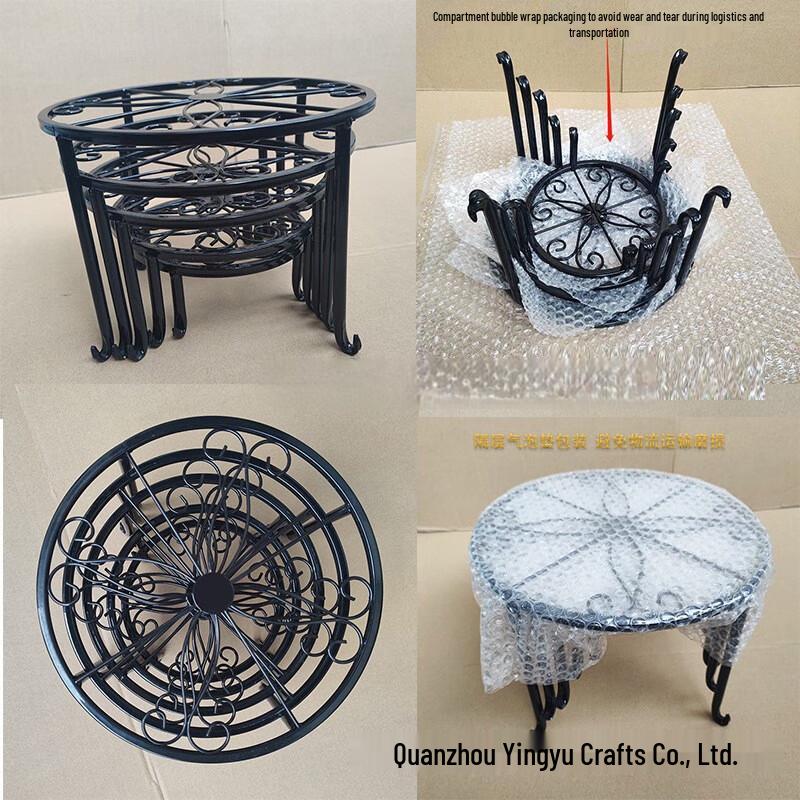 Indoor/Outdoor Metal Floor-Standing Flower Pot Rack Set