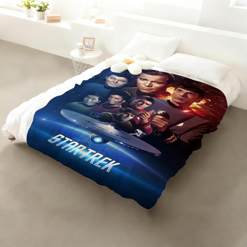 Movie Star Trek Throw Flannel Throw Blanket: Soft Kid-Friendly Warm Anti-Static All Season Washable Couch Bed Home