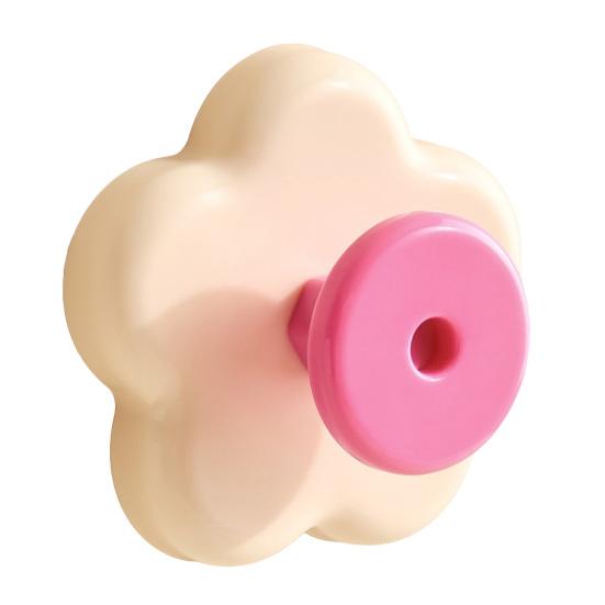 Flower Shape Suction Cup Hook, No-Drill Plastic Cabinet Handles, Rotatable Knob Adjustable Buckle for Kitchen Bathroom