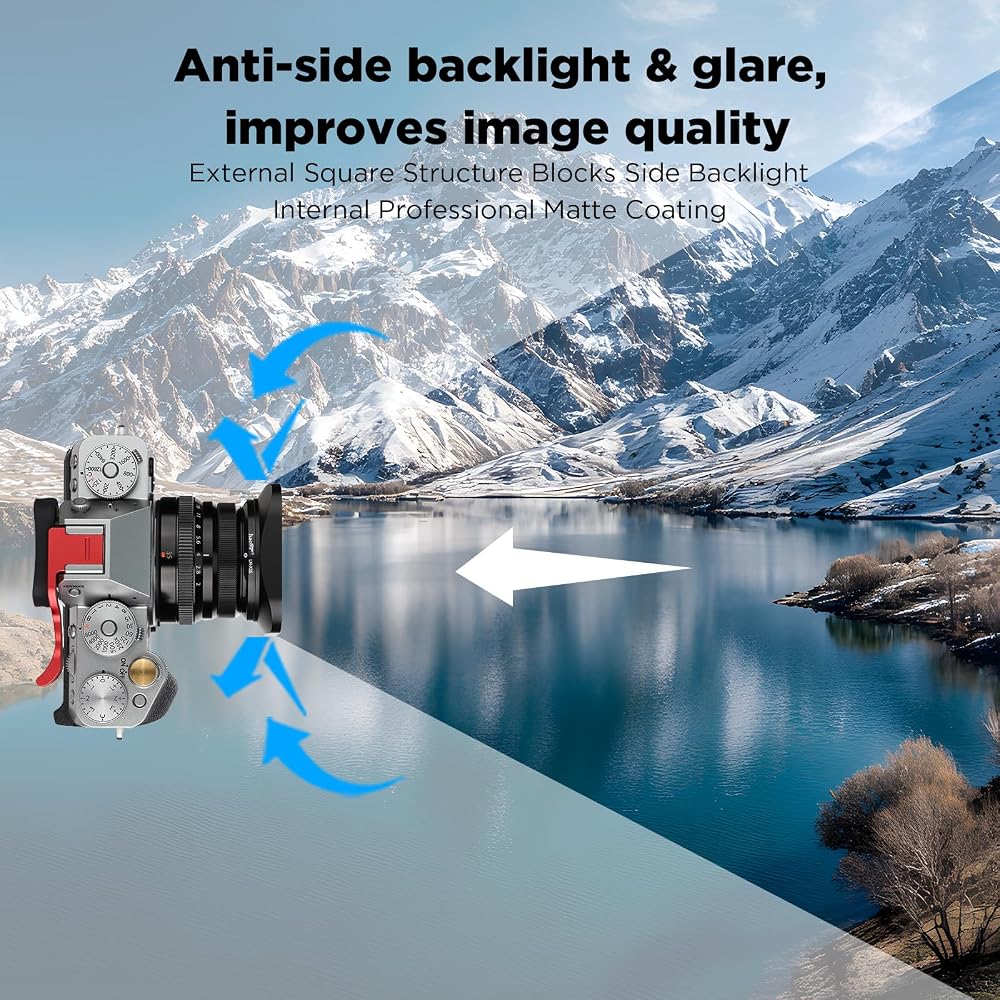 Haoge LH-X35 Bayonet Metal Square Lens Hood Shade for Fujifilm Fujinon XF 35mm F2 R WR (XF35mmF2), XF 23mm F2 R WR (XF23mmF2), and XC 35mm F2 (XC35mmF