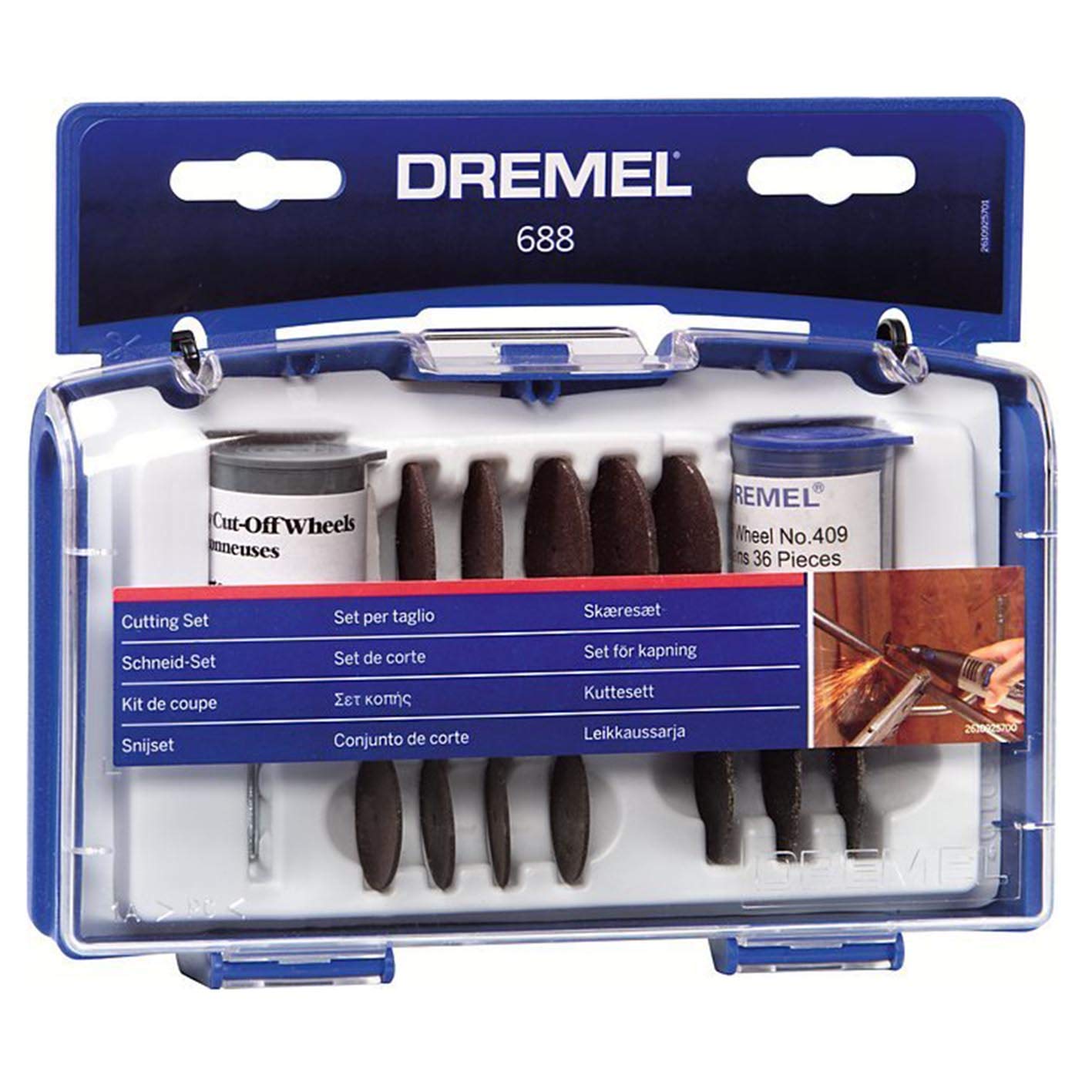 

Набор отрезных кругов Dremel (69 штук) 688-01Н1 коричневый
