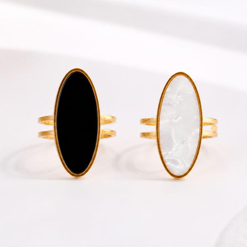 Women's Retro Stainless Steel Geometric Ring Set - Versatile, High-End Design Jewelry