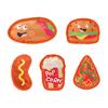 Hamburger Dog Chew Toy with Squeaker Pizza Hot Dog Popcorn Sausage Teething Cleaning Toy Interactive Toy for Small Medium Large