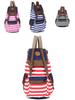 Stylish Unisex Womens Stripes Canvas Backpack With Comfortable Straps For All-day Use