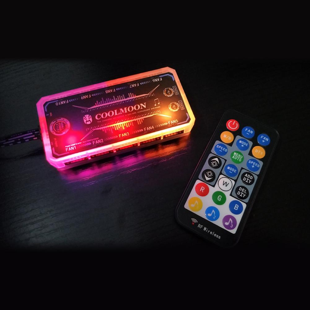 Rgb подсветка для пк управление. Coolmoon rgb контроллер. rgb controller coolmoon of rainbow fan. coolmoon rgb пульт. пульт для управления подсветкой пк.
