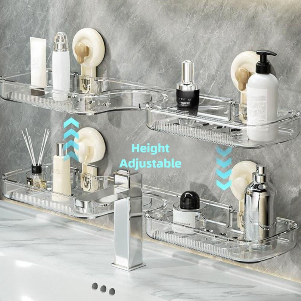 Odnímatelná polička s přísavkou na baterii Multifunkční úložný stojan na toaletní potřeby Pro koupelnu kuchyň