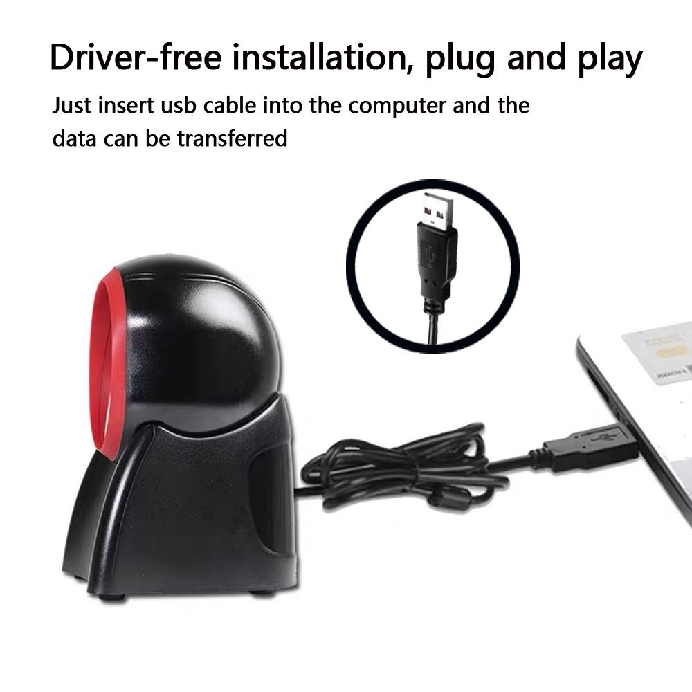 Platform Barcode Scanner 1D 2D Desktop Bar Scanner Hands-free Barcode Reader Store Product Qr Code Reader