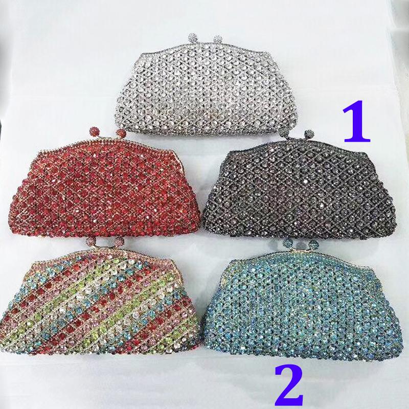 Borsa da sera in cristallo colorato Borsa a pochette con diamanti scintillanti per donna Borsa a mano di lusso con strass per matrimonio, ballo, cena, banchetto
