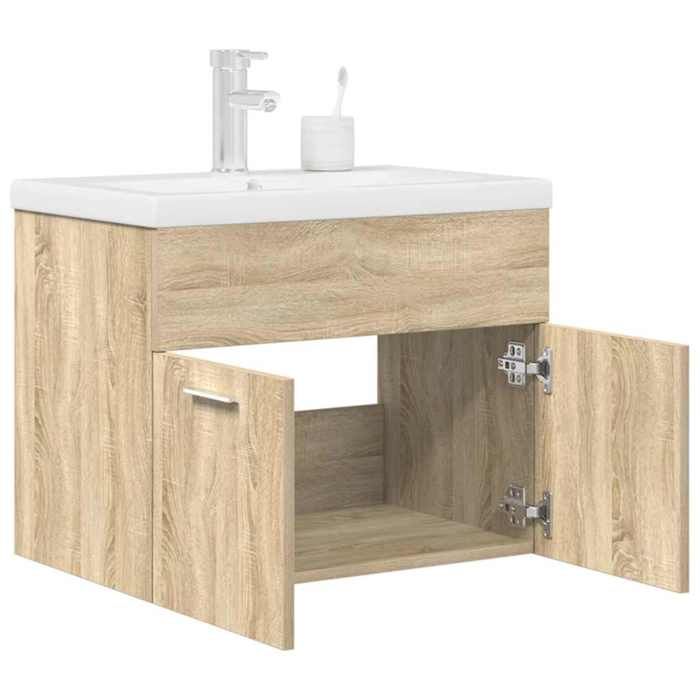 VidaXL Armoire lavabo de salle de bain et vasque et robinet intégrés, placard lavabo de salle de bain, meuble de salle de 3325014