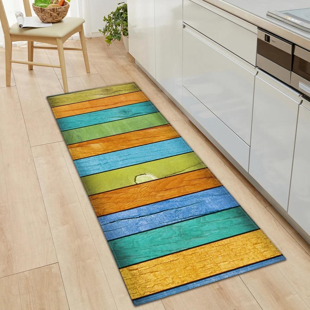 Colorful Wood Pattern Carpet Mat Rug HOME Letter Design Home Decoration for Living Room Kitchen Bedroom with Butterfly Ornament
