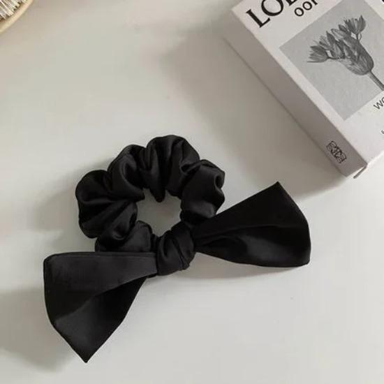 1piece Cute Bowknot Scrunchies Headwear for Women Girls Korea Elastic Ponytail Hair Band Black Brown Coffee Hair Accessories