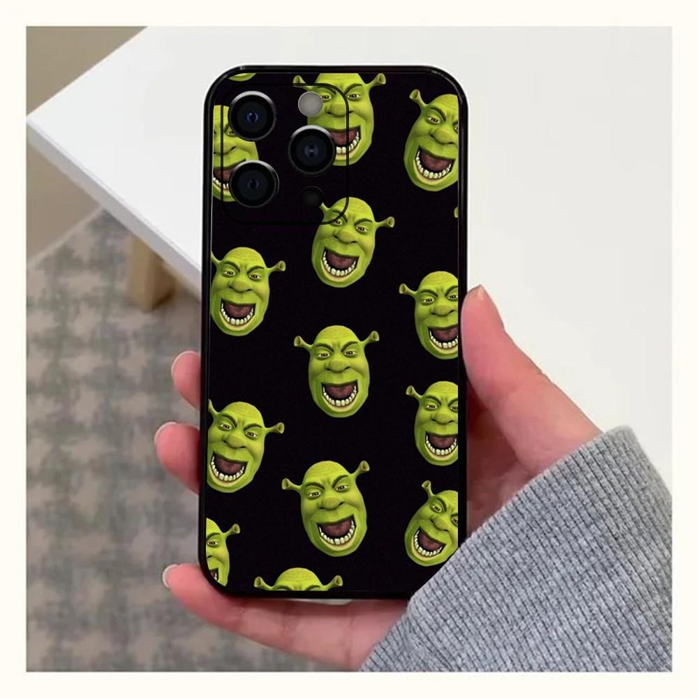 Vtipný kreslený obal na telefon S-Shreks Movi pro Apple iPhone 15,14,13,12,11,Pro,X,XS,Max,XR,Plus,Mini Měkký černý kryt