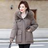 Down Jacket Women's Mid-length Winter New Middle-aged and Elderly Thickened White Duck Down Mother's Jacket