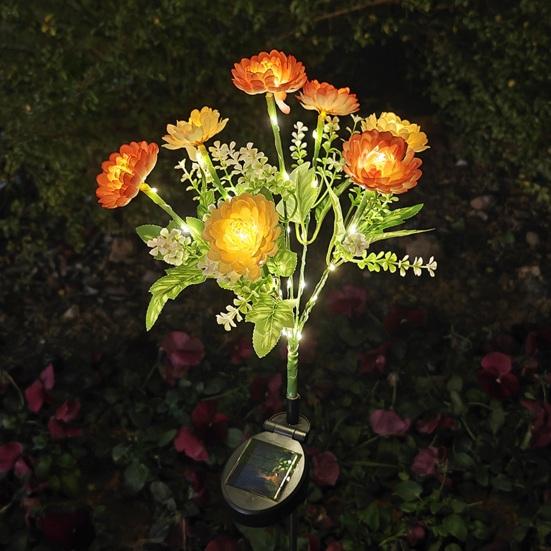 Sztuczny Lotos Śnieżny Lampa Solarna z Palikiem Odporna na Warunki Atmosferyczne Zewnętrzny Ogród Podwórko Ścieżka Patio Podwórko Trawnik