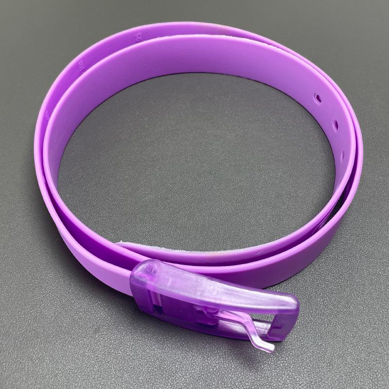 Nuove Cinture Per Uomo Donna Colori Uni Caramella Gomma Siliconica Pelle Forma Ondulata Fibbia in Plastica Cintura Carina Senza Metallo