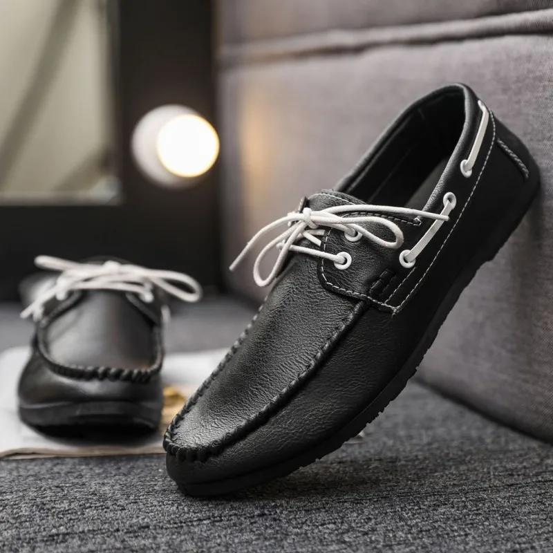 Flat Leather Shoes For Men Business Dress Man Casual Shoe Formal Size 45 Footwear Offer Common Cheap Clearance Korean Style Pu