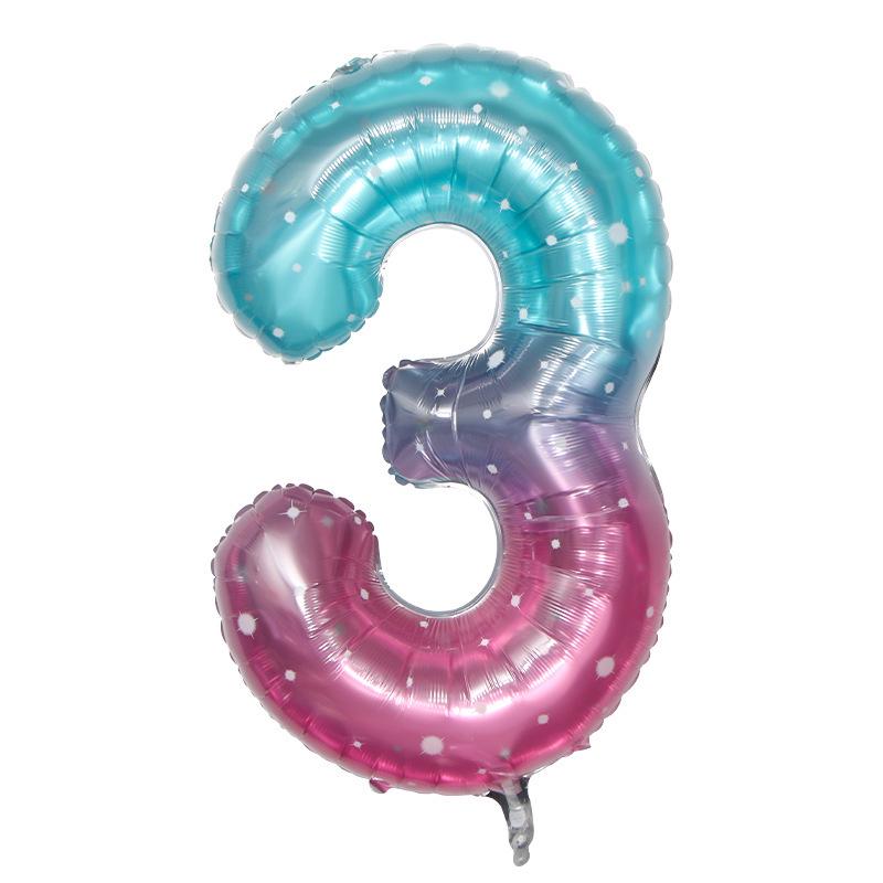 40" Rainbow Gradient Aluminum Foil Number Balloon Birthday Decoration Ornaments for Kids, Helium-Compatible