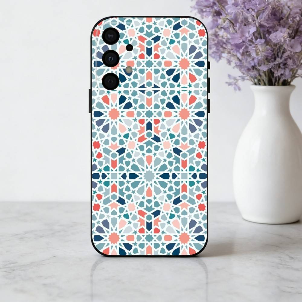 T-Tile M-Moroccan Cool Art Phone Case For Samsung Galaxy A73,A72,A71,A70,A53,A52,A51,Soft Silicone Black Cover