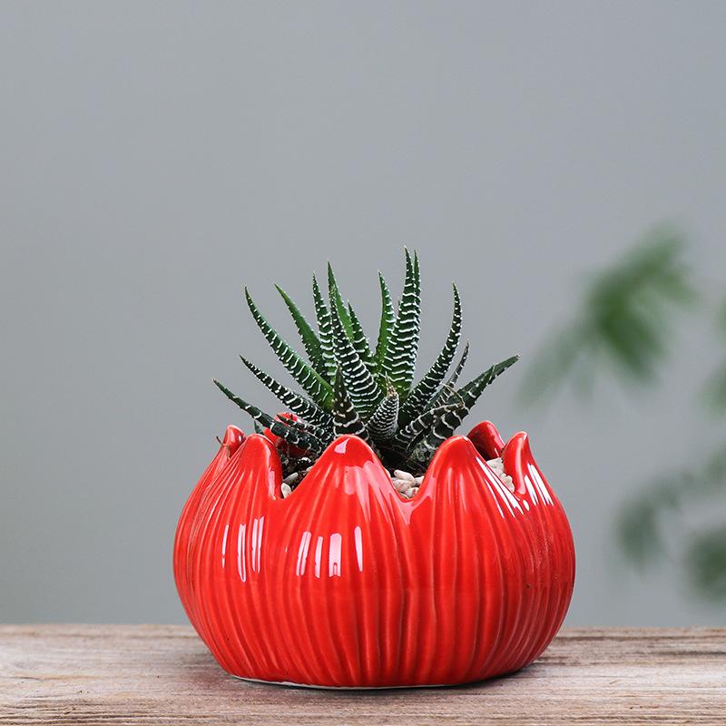 European-Style Simple Home Gardening Creative Succulent Flower Pot, Japanese-Style Grocery Cartoon Ceramic Flower Pot Small Potted Plant
