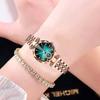 Elegant Ladies' Quartz Watch with Diamond Accents, Durable Glass, and Steel Band