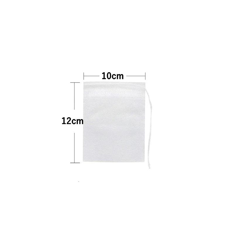 100pcs Disposable Tea Bags Non-woven Fabric Tea Filter Bags with Drawstring Filter Paper Teabags for Loose Leaf Tea Herb Teaware
