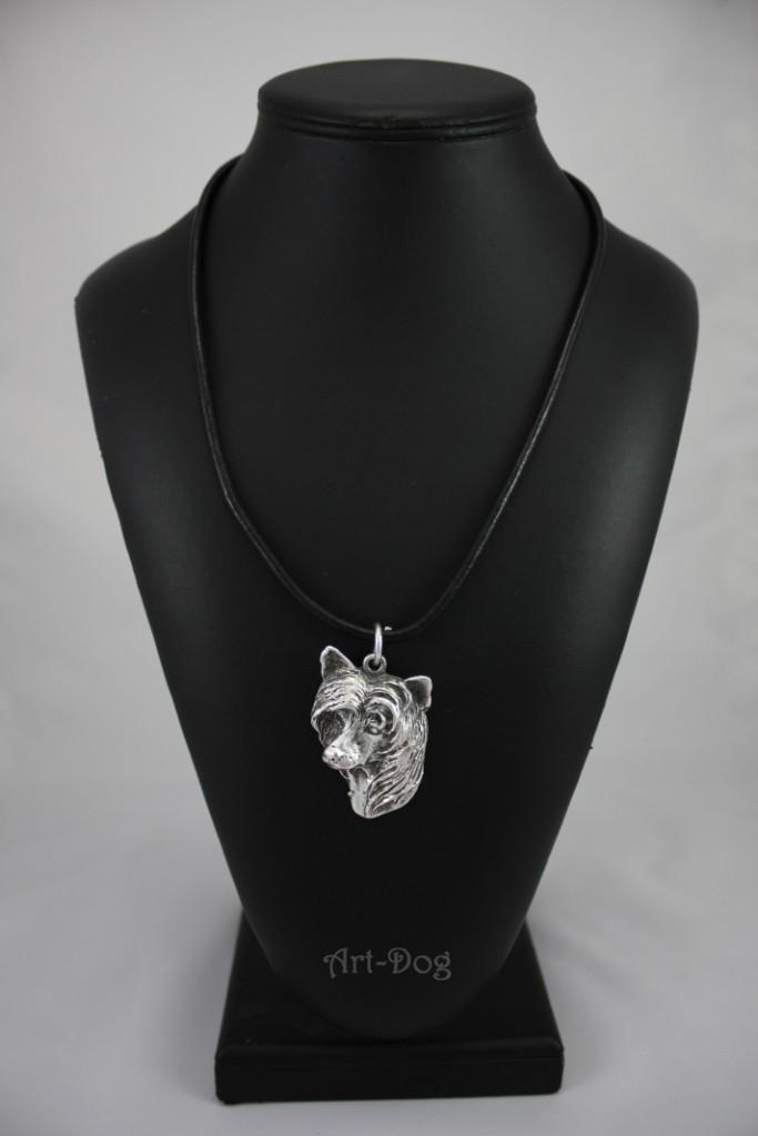 Chinese Crested Dog, Puff - Dog necklace in gift box, silver-plated locket for dog fan, striking pendant by Art-Dog brand