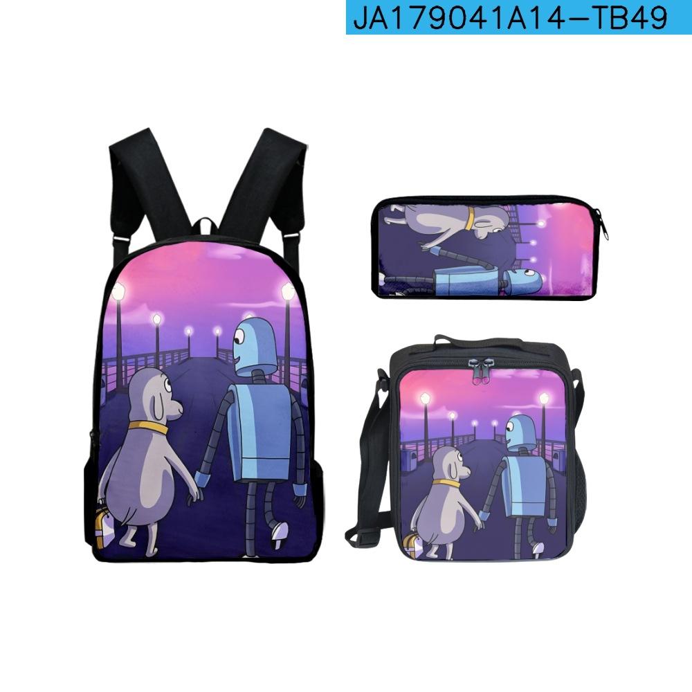 Premium Unique Distinctif Cool astronaute Design 3D 3pcs/Ensemble élève Apprenant Sacs Quotidien Ordinateur portable Sac à dos Sac à dos Sac repas Pochette à crayons