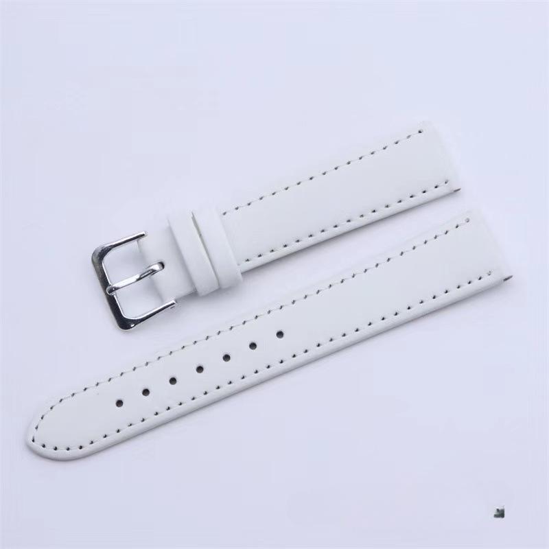 

10мм/12мм/14мм/16мм/18мм/20мм/22мм/24мм Чоловіки Жінки PU шкіра однотонний ремінець для годинника Ремінець для ремінця Ремінець для годинника 14mm білий