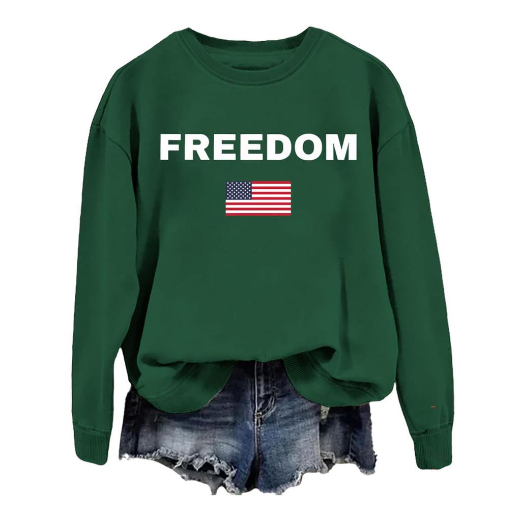 Women's Fashionable Casual Round Neck Loose Printed Long Sleeved Sweatshirt