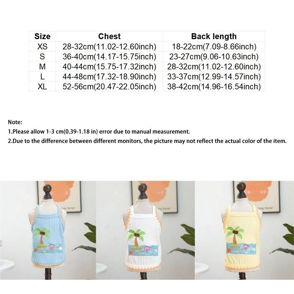 Embroidery Print Summer Pet Vest Breathable Sun Protection Cat Thin Clothes Comfort Fit Lightweight Dog T-Shirt Puppy Clothes