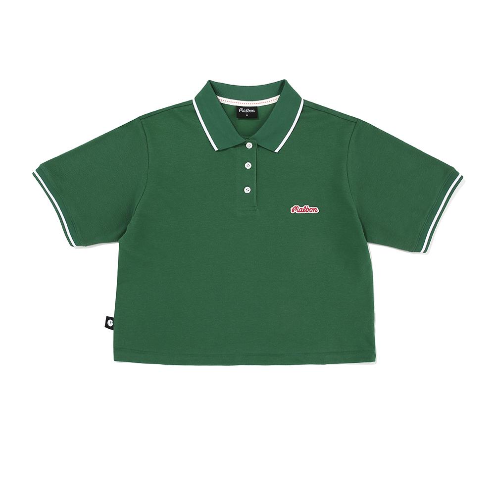 MALBON GOLF Buckets Crop Polo Shirt Green (Woman)