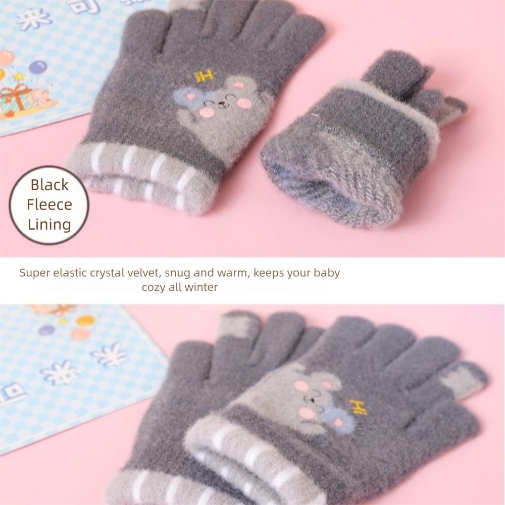 5-12 Years Old Warm Children Mittens Coldproof Baby Gloves Cute Kids Winter Gloves  Outdoor