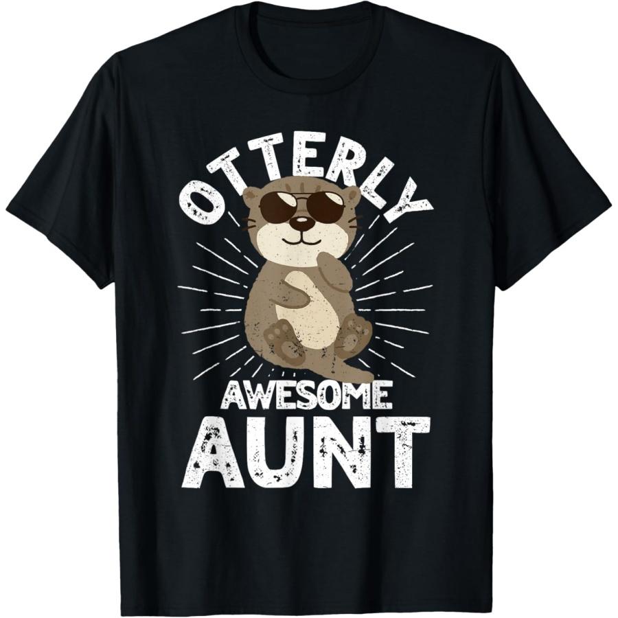 Смешная тетя Юмор Выдрой Потрясающая Тетя Выдра Графическая Футболка S чёрный