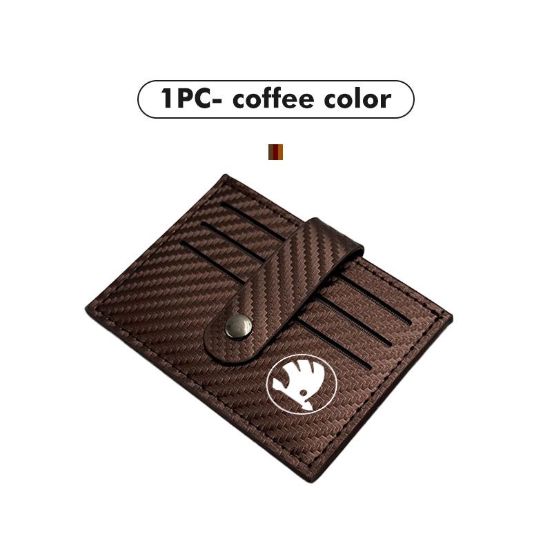 For Skoda Car Anti theft Rfid Credit ID Card Holder Wallet Men Leather Bag Wallet octavia a5 a4 mk1 2 fabia superb rapid mk3 usbn43
