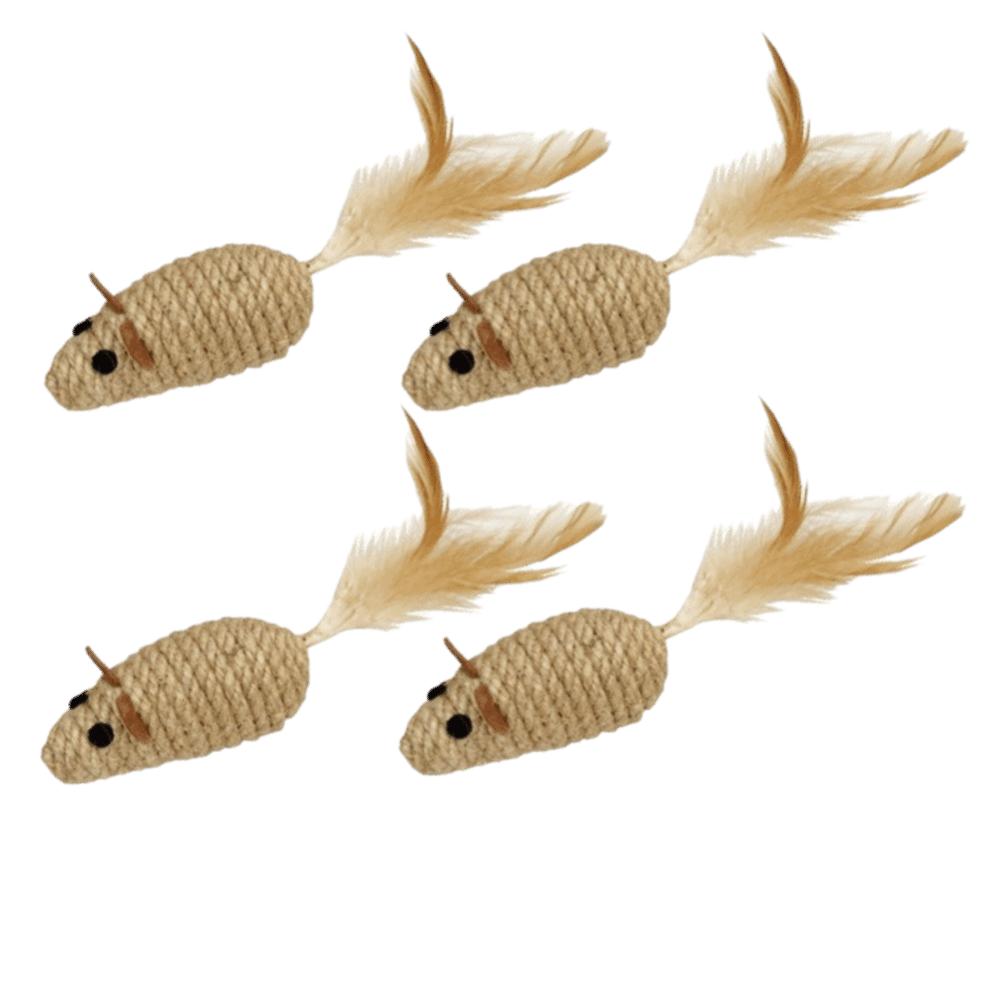 Neue Niedliche Maus Katze Spielzeug Kratzbaum Kauen Langlebiges Katze Maus Spielzeug Natursisal Hühnerfeder Spielzeug Kätzchen Spiel