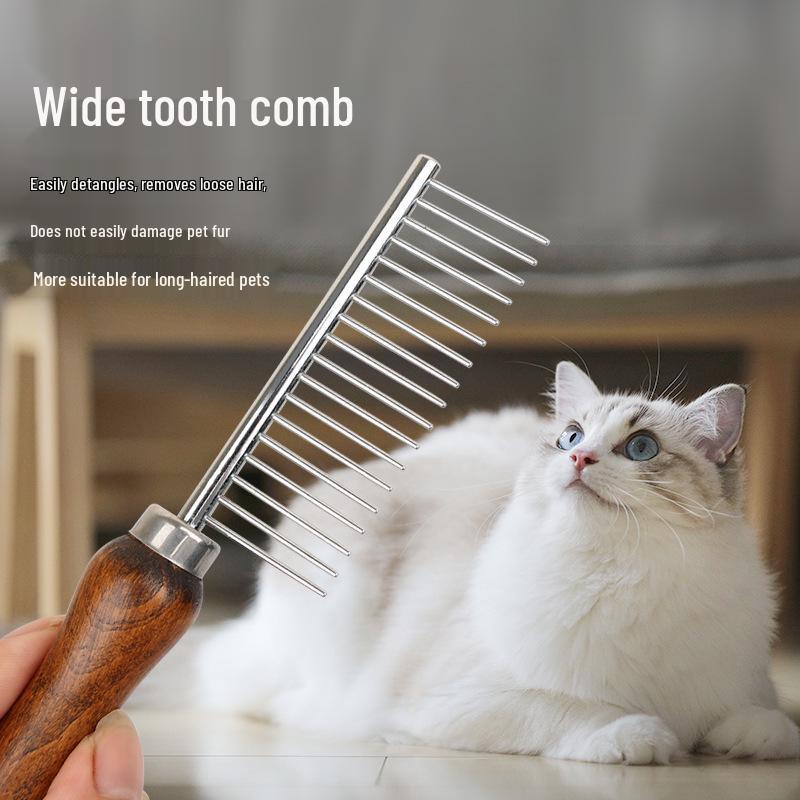 Antiker Haustierkamm aus Massivholz für Katzen und Hunde