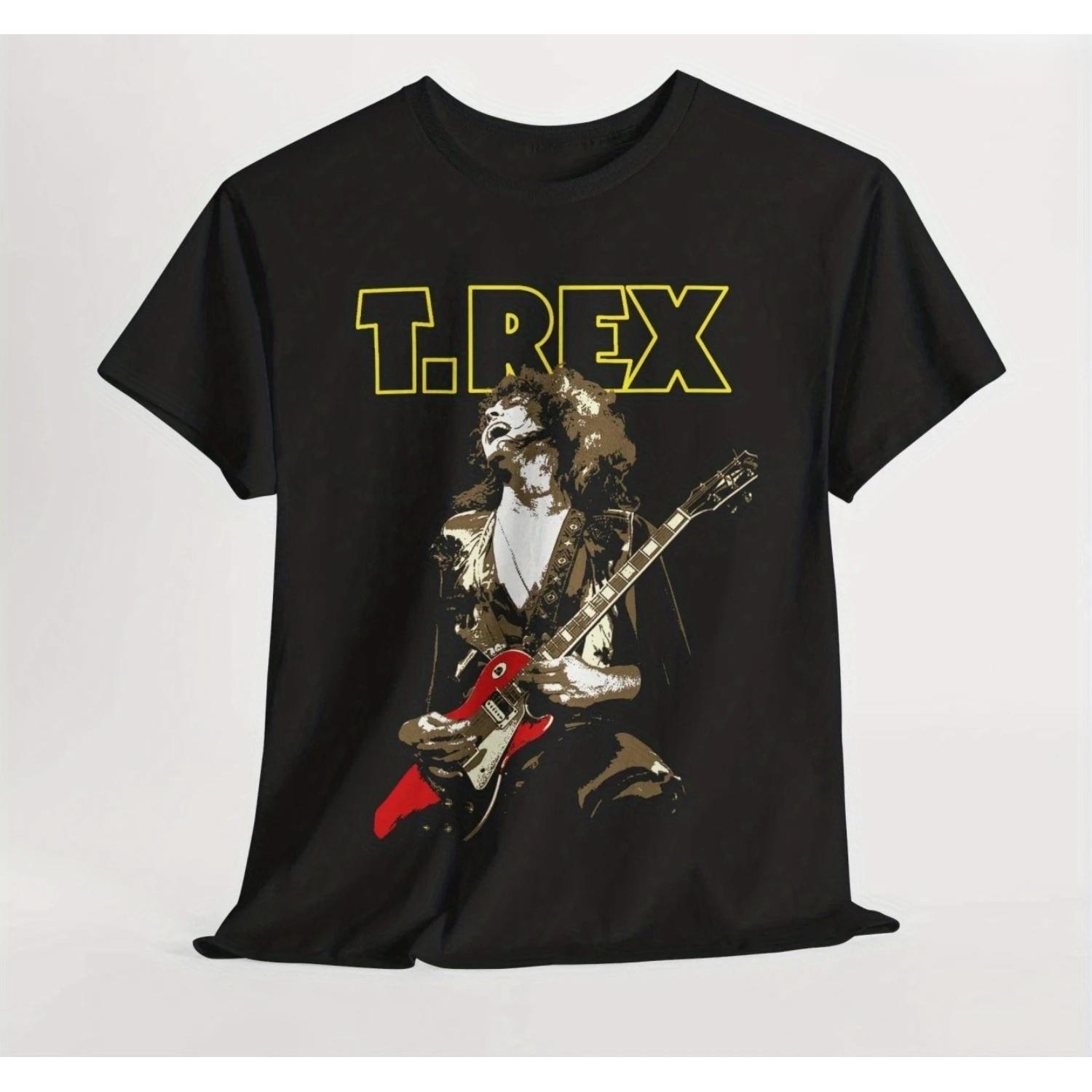 

Men s Retro Tyrannosaurus Pattern T-shirt - Classic Rock Band Shirt Perfect for Concerts, Music Enthusiasts S чёрный