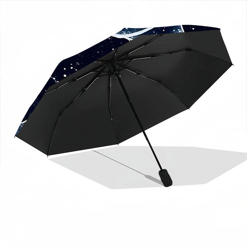 1pc Galaxy Embrace Automatic Folding Umbrella - Compact 8-Rib Design, Durable Plastic & Iron, Lightweight for Outdoor Daily Use115