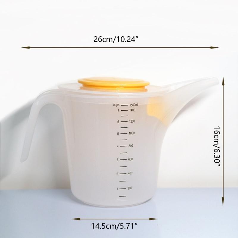 Plastic Measuring Pitcher Pour Cup with Splashs Cover Measuring Mixing Cup for Kitchen Baking Landscaping Watering