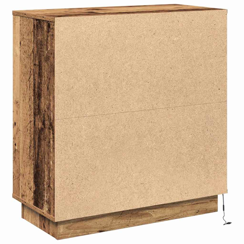 LED Sideboard in Rustic Wood Look 71 x 34.5 x 75 cm Engineered Wood