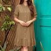 ZANZEA Women Daily Casual Round Neck Lace Crochet Splice Hem Loose Short Sleeve Dress