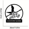 Personalizable Metal Sign Bird Wall Art Home Garden Decor Outdoor Ironwork Doorway Gift