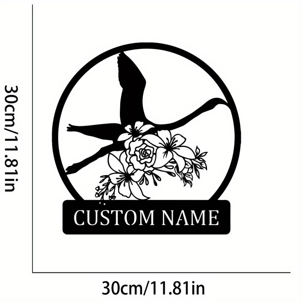 Personalizable Metal Sign Bird Wall Art Home Garden Decor Outdoor Ironwork Doorway Gift