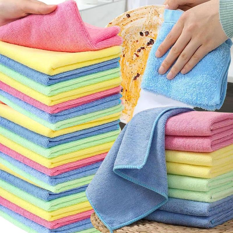 1/50PCS Microfiber Cleaning Cloth Absorbent Towel for Wash Car Housework Clean Kitchen Cleaning Rags Household Clean Tools