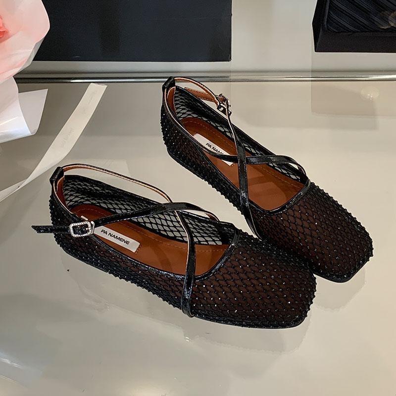 

Мода Новинка 2025 Роскошная Мода Ремешок с Пряжкой Женские Балетки Танцевальная Обувь Женская Обувь с Мелким Вырезом Женские Балетки Туфли Мэри Джейн 35 чёрный