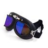Retro Silver Frame Harley Motorcycle Goggles - Foldable Windproof Antique Bronze Design for Karting