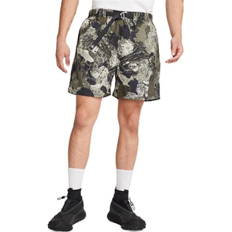 Nike ACG Vzorované šněrovací ležérní šortky Pánské spodky Khaki zelená DN3950-325